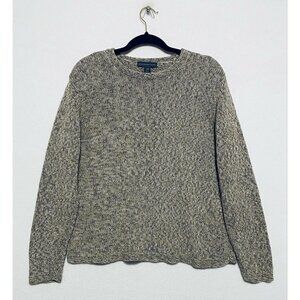 Northern Isles Sweater Womens Large Pullover Green Gray Scoop Neck Pullover